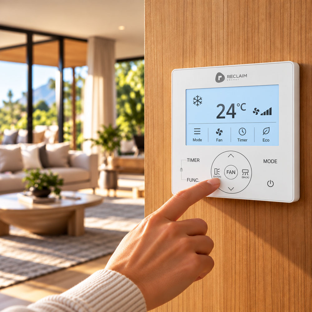 Modern Home Thermostat in Sunlit Interior