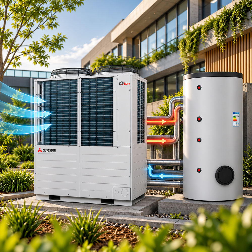 Rooftop Heat Pump Infographic System