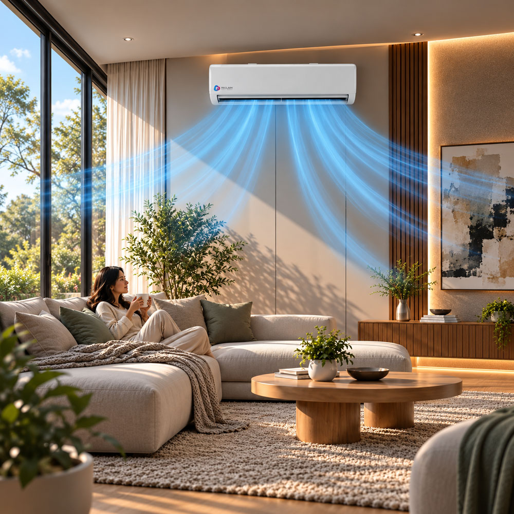 Serene Living Room with Cooling Airflow