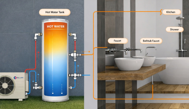 How the Reclaim CO2 heat pump works diagram